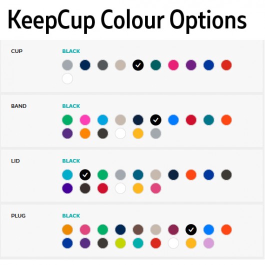 KeepCup Colour Options